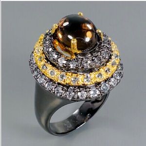 Handmade Natural Smoky Quartz Ring